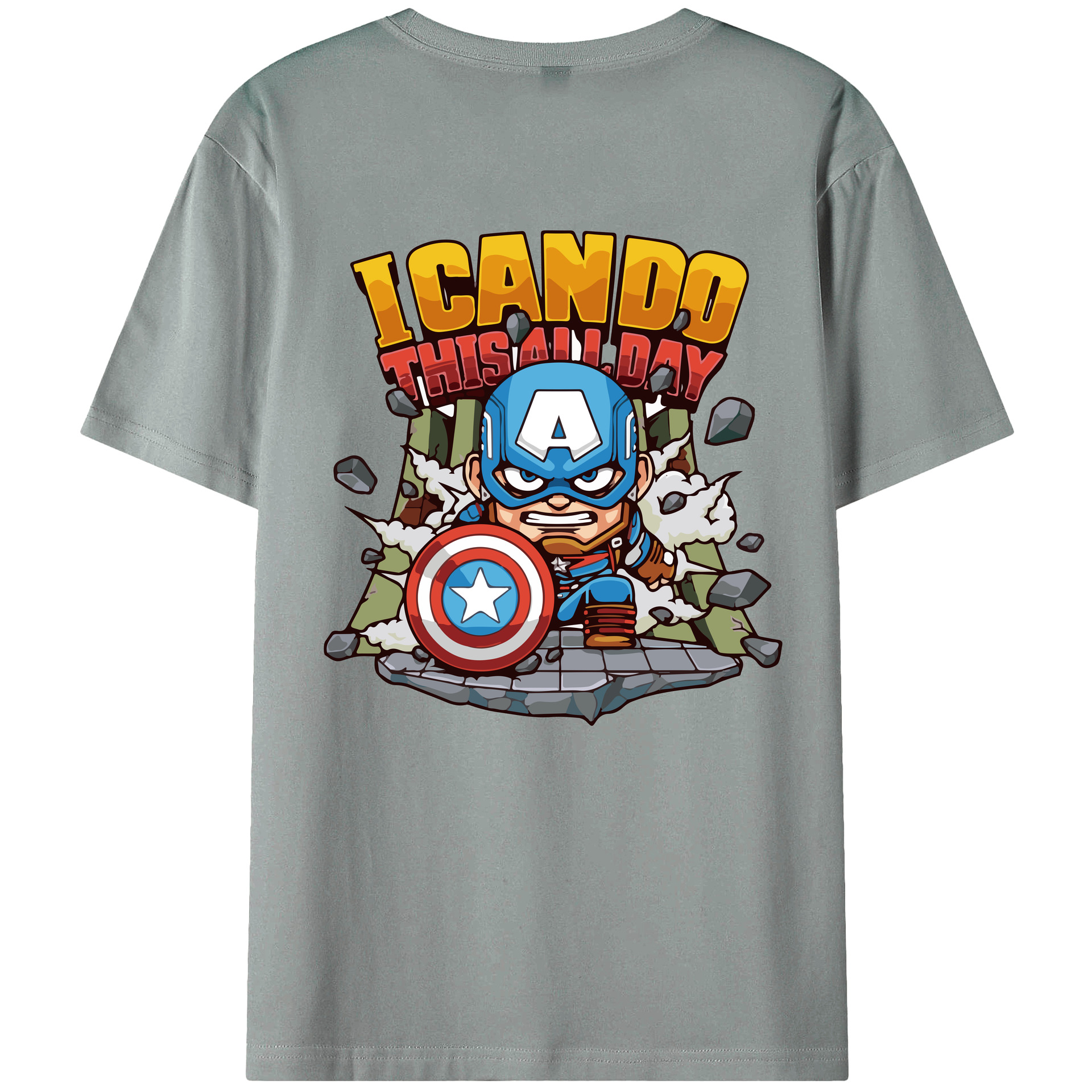 （画像用） アベンジャーズ The Avengers 綿100％ メンズ半袖Tシャツ（バックプリント） 通気性